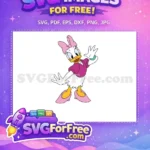 Free Daisy Duck Waving Free Pink Outfit Mickey Free SVG - Instant Download