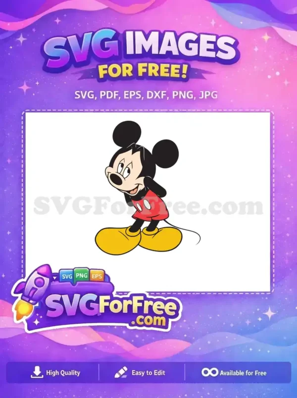 Free Smiling Expression Free Red Shirt Mickey Mouse Free SVG