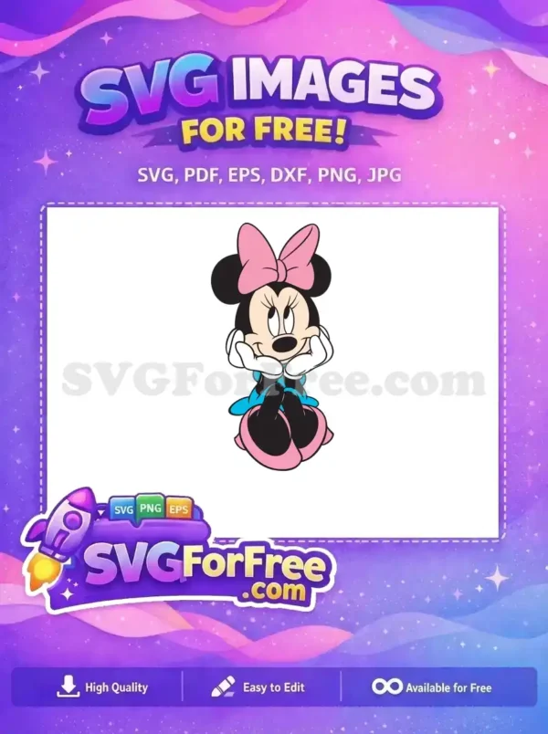 Free Pink Bow Free Blue Dress Minnie Free SVG Free Pink Bow Free Blue Dress Minnie Free SVG