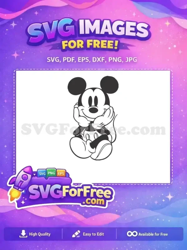 Free Smiling Pose Free Hands On Face Mickey Free SVG