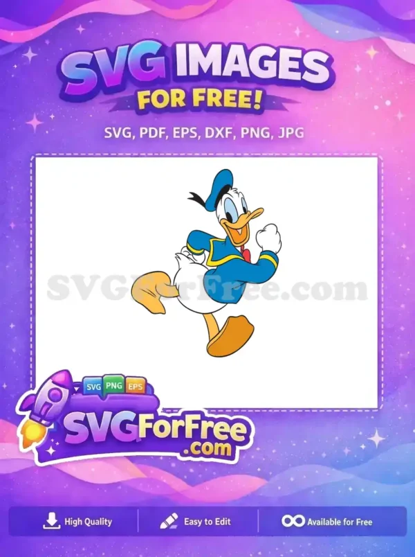 Free Running Donald Duck Free Smiling Face Cartoon Free SVG
