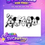 Free Goofy Laughing Free Minnie Flower Mickey Free SVG - Instant Download