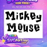 Free Black Bold Mickey Free Mouse Text Art Free SVG - Instant Download