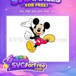 Free Cheerful Classic Mickey Free Running Pose Disney Free SVG - Instant Download