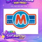 Free Orange Letter M Free Blue Background Mickey Free SVG - Instant Download