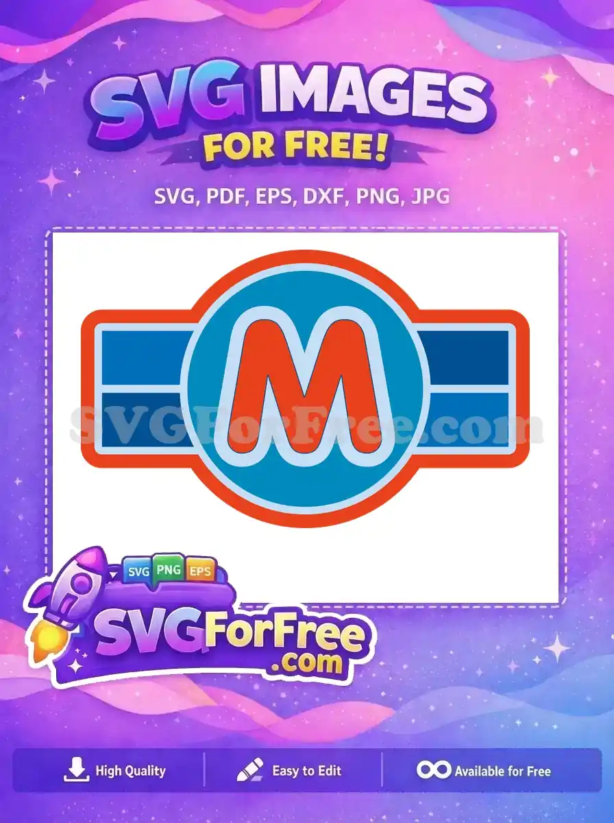 Free Orange Letter M Free Blue Background Mickey Free SVG