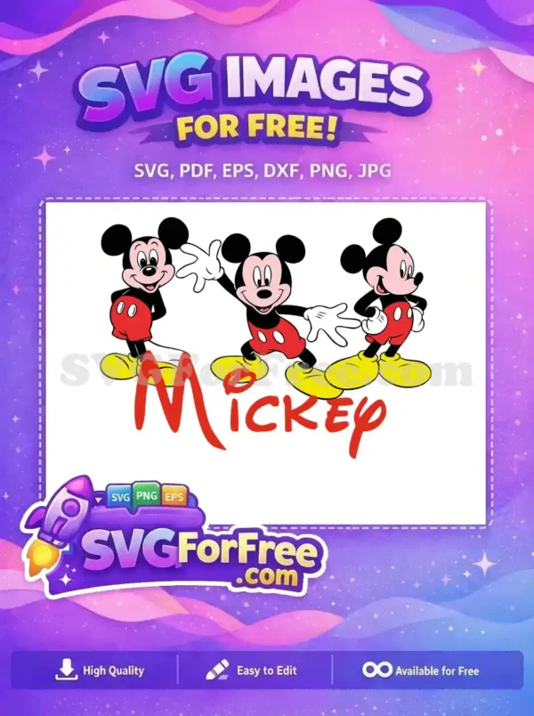 Free Cheerful Poses Free Classic Cartoon Mickey Free SVG