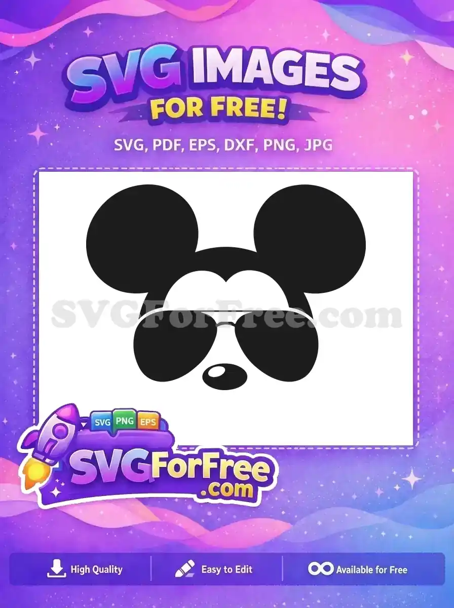 Free Black Sunglasses Free Mickey Mouse Silhouette Cartoon Free SVG