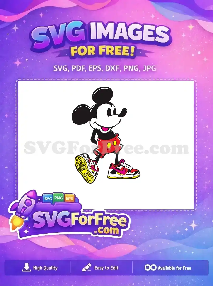 Free Sneaker Drip Free Mickey Mouse Cartoon Free SVG