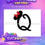 Free Minnie Mouse Red Bow Free Letter Q Mickey Free SVG - Instant Download