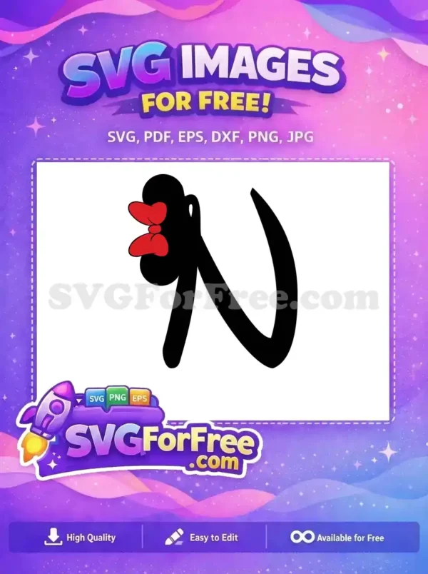 Free Minnie Initial Free Red Bow Alphabet Free SVG