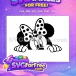 Free Minnie Mouse Peekaboo Free Black Polka Dots Mickey Free SVG - Instant Download
