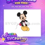Free Smiling Mickey Free Cartoon Character Sitting Mickey and Friends Free SVG - Instant Download