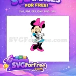Free Minnie Mouse Pink Bow Free Cuddling White Rabbit Free SVG - Instant Download