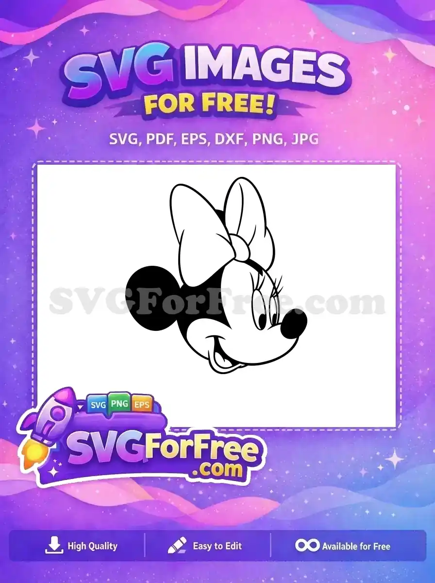 Free Minnie Mouse Face Free Smiling Expression Mickey Free SVG