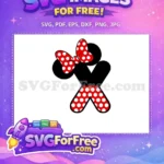 Free Polka Dot Bow Free Minnie Mouse Initial X Free SVG - Instant Download
