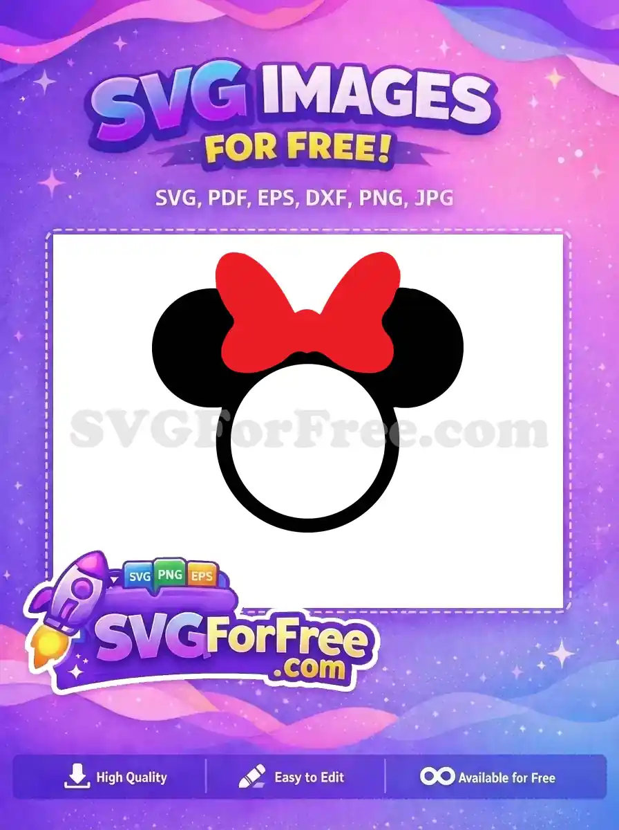 Free Red Bowtie Free Minnie Mouse Head Free SVG 2