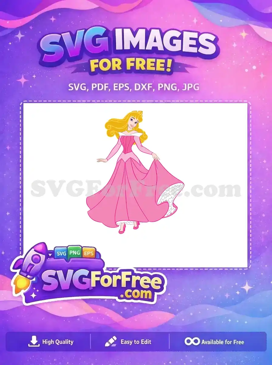 Free Blonde Hair Free Pink Dress Sleeping Beauty Free SVG 1