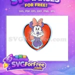 Free Smiling Minnie Free Heart Background Mickey and Friends Free SVG - Instant Download