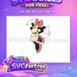 Free Winking Minnie Mouse Free Pink Bow Smiling Free SVG - Instant Download