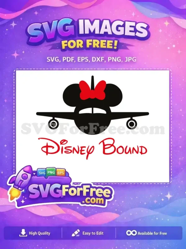 Free Minnie Plane Free Red Bow Disney Bound Free SVG