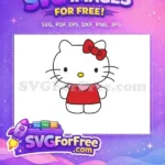 Free Red Bow Free Hello Kitty Cartoon Free SVG - Instant Download