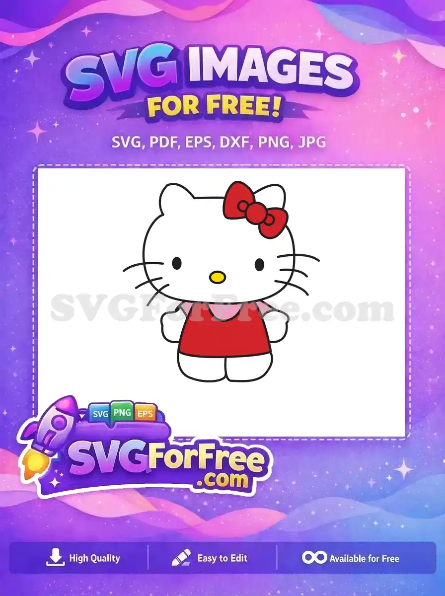 Free Red Bow Free Hello Kitty Cartoon Free SVG