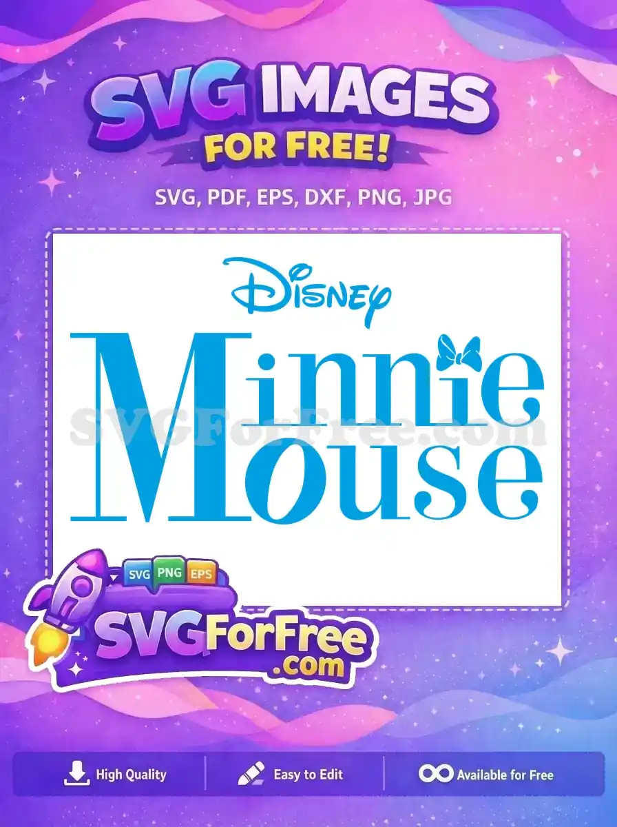 Free Minnie Mouse Bow Free Disney Text Free Mickey and Friends SVG