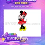 Free Waving Hand Free Red Bow Minnie Free SVG - Instant Download