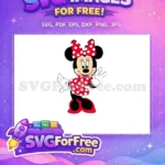 Free Cute Minnie Free Polka Dot Dress Cartoon Free SVG - Instant Download