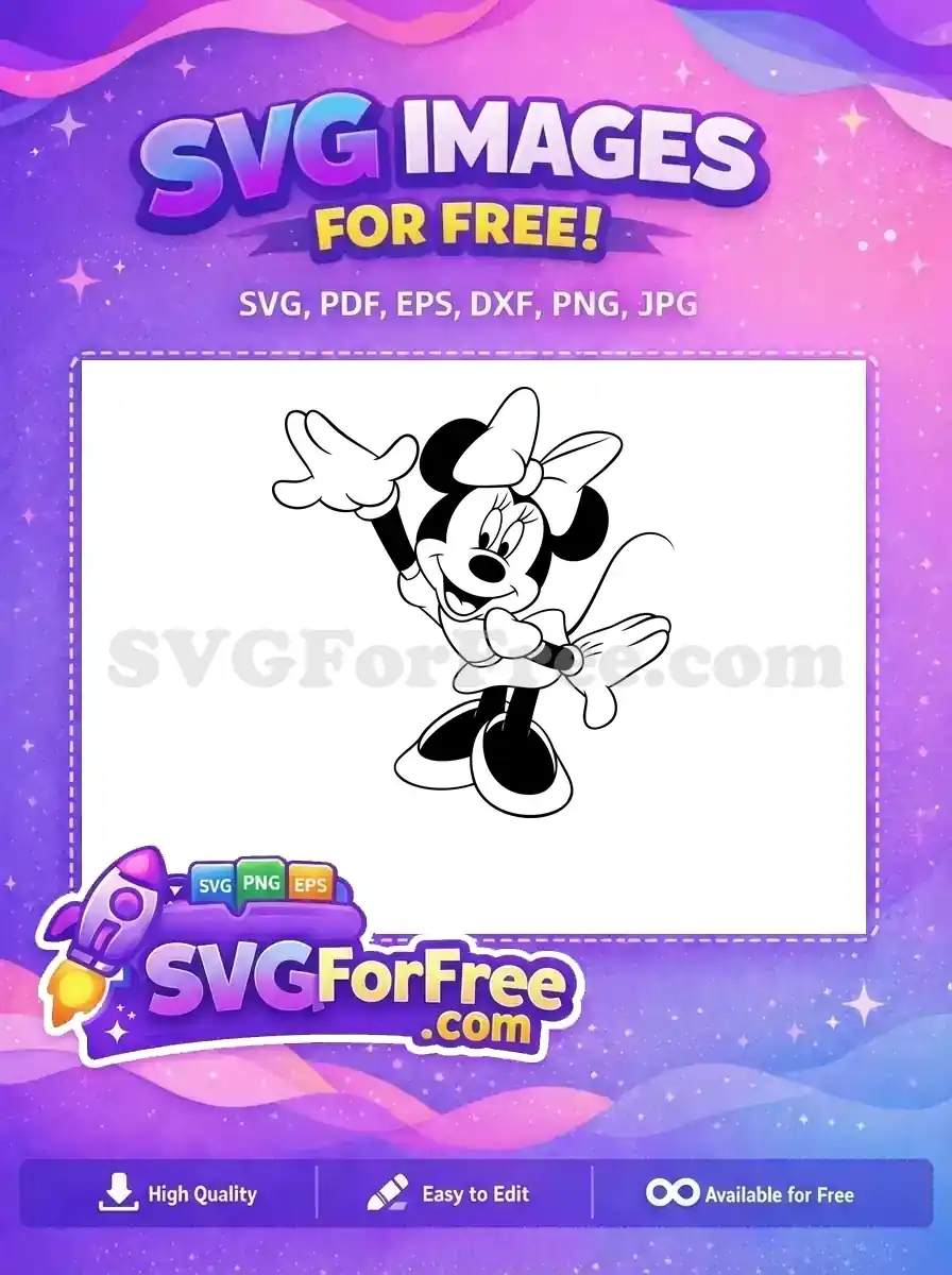 Free Waving Minnie Mouse Free Smiling Face Mickey Free SVG