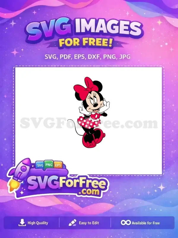 Free Cute Minnie Free Polka Dots Minnie and Friends Free SVG