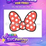Free Red Polka Dot Free Minnie Mouse Bow Free SVG - Instant Download