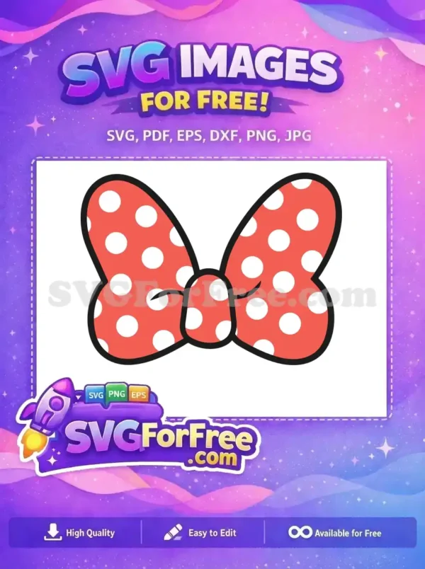 Free Red Polka Dot Free Minnie Mouse Bow Free SVG