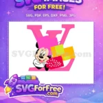 Free Minnie Mouse Shopping Free Pink LV Free SVG - Instant Download