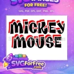 Free Red Shadow Free Black Letters Mickey Mouse Free SVG - Instant Download