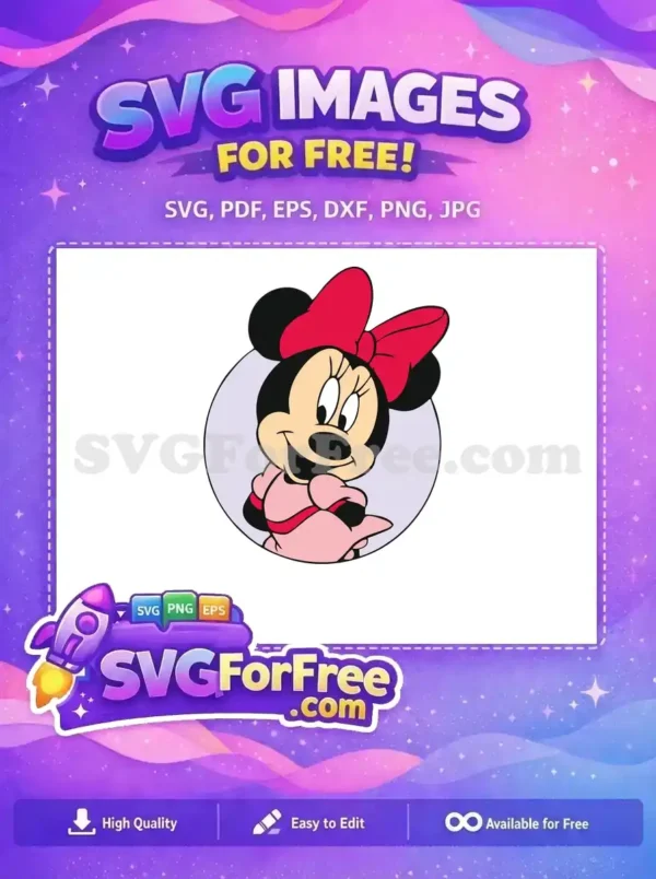 Free Smiling Minnie Free Red Bow Mickey Free SVG 3