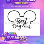 Free Black Best Day Ever Free Mickey Head Free SVG - Instant Download