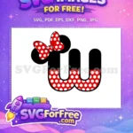 Free Polka Dot Bow Free Letter W Minnie Free SVG - Instant Download