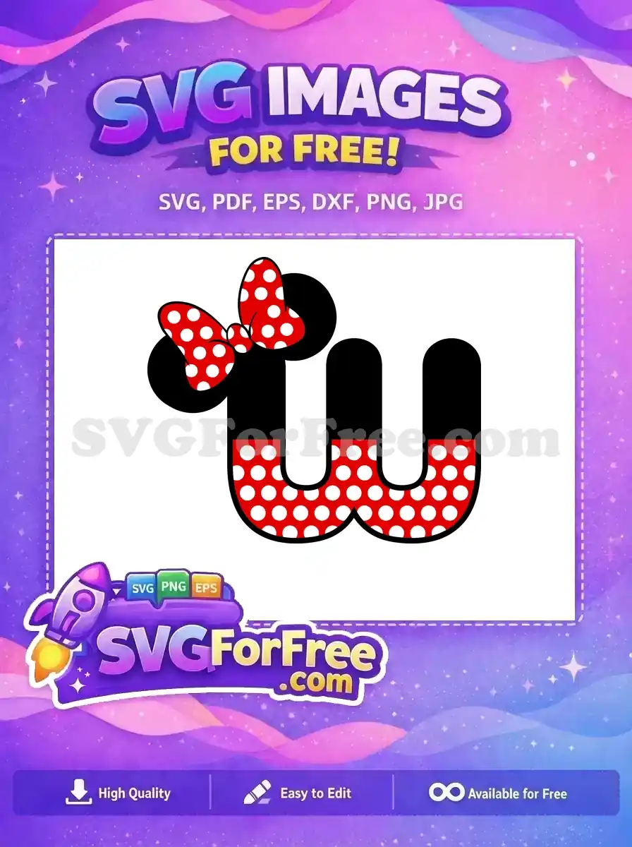 Free Polka Dot Bow Free Letter W Minnie Free SVG