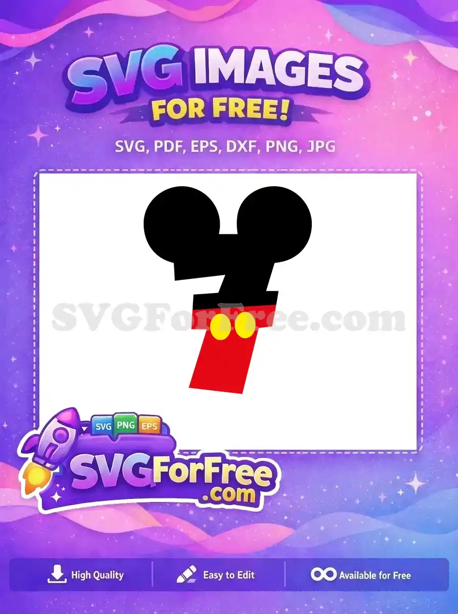 Free Number Seven Free Mickey Mouse Celebration Free SVG