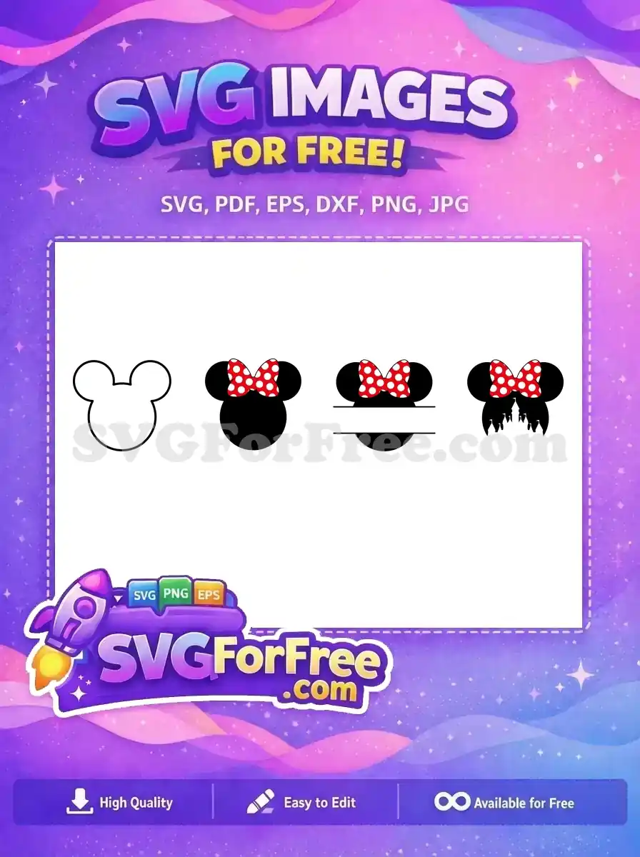Free Red Polka Dot Free Minnie Bow Mickey Free SVG 3