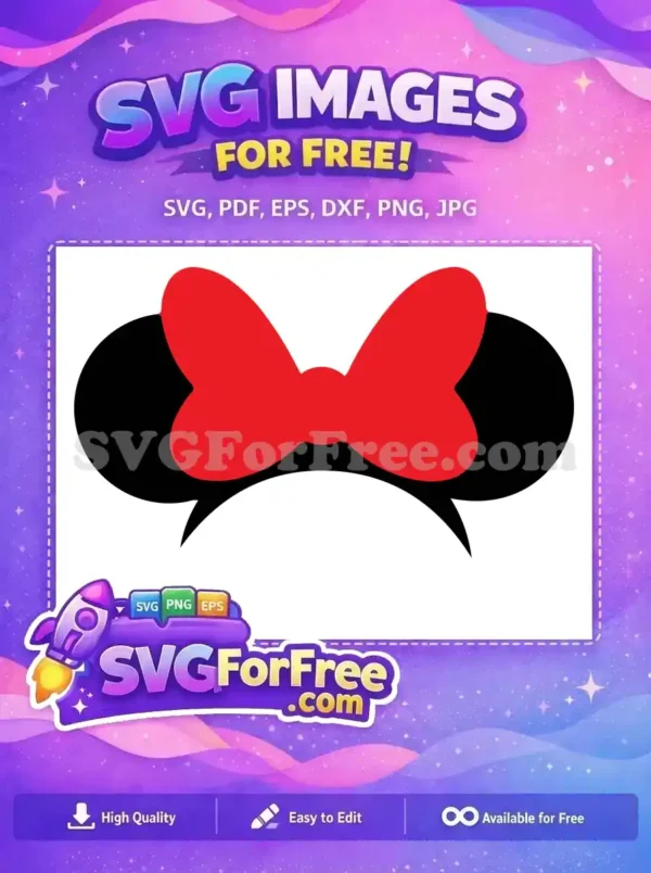Free Red Bow Free Polka Dots Minnie Free SVG 2