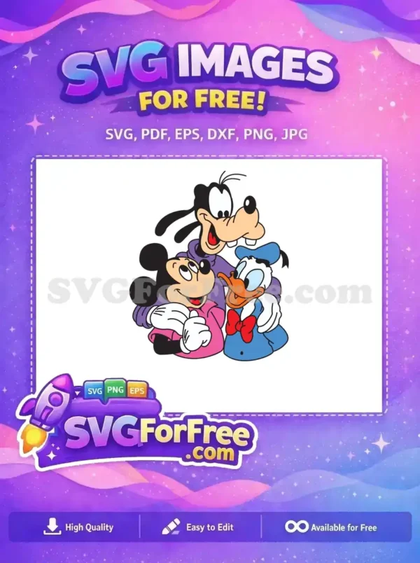 Free Smiling Mickey Free Goofy Donald Funny Cartoon Free SVG