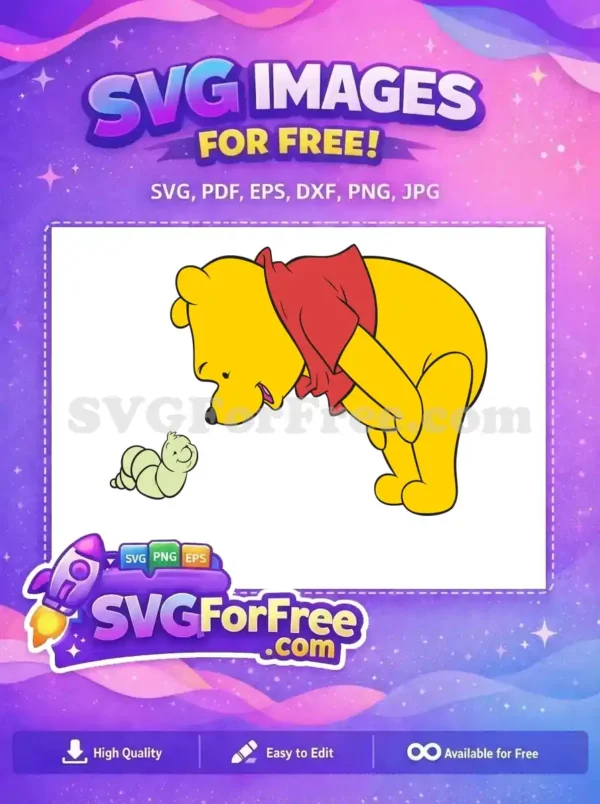 Free Red Scarf Free Smiling Caterpillar Winnie the Pooh Free SVG