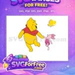 Free Smiling Pooh Free Piglet Reaching Winnie Free SVG - Instant Download