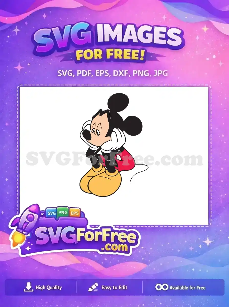 Free Worried Mickey Free Hands on Face Cartoon Free SVG