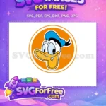 Free Smiling Donald Duck Free Orange Circle Mickey Free SVG - Instant Download