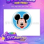 Free Smiling Face Free Blue Background Mickey Free SVG - Instant Download