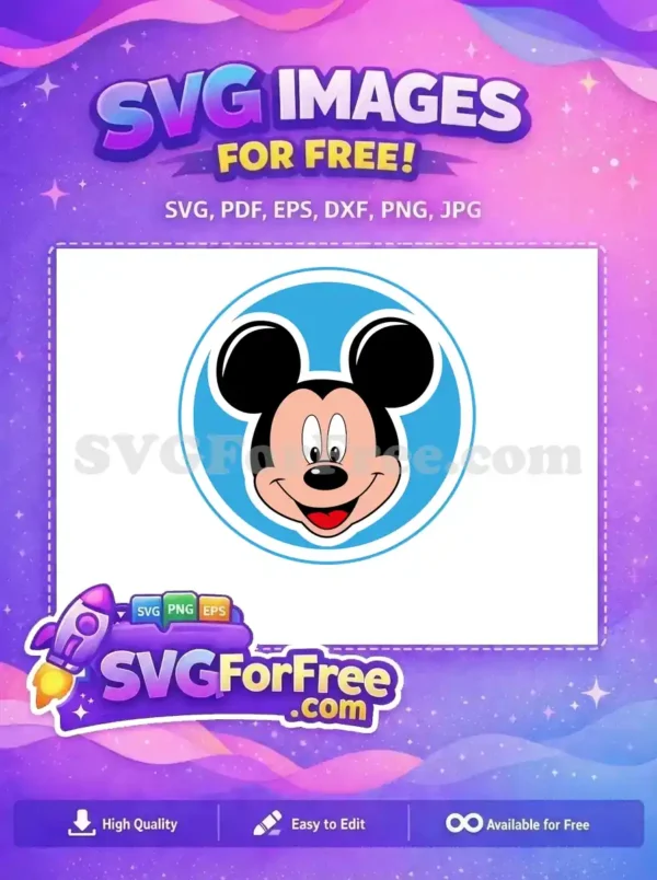 Free Smiling Face Free Blue Background Mickey Free SVG